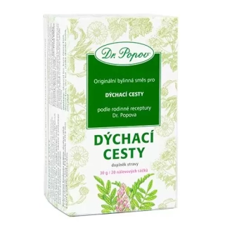 DR.POPOV Dýchací cesty, porcovaná směs, 30 g, 20 nálevových sáčků